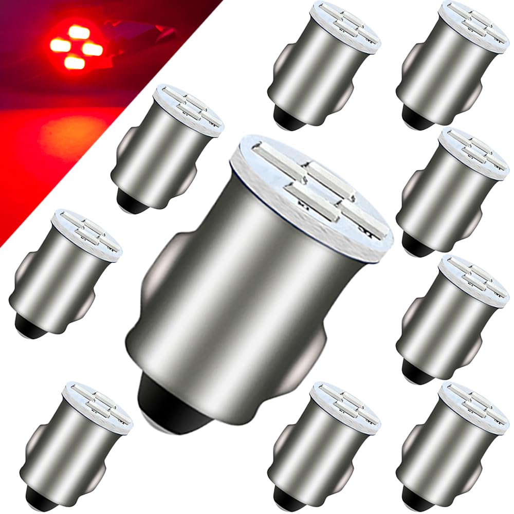 10pcs DC6-24V BA7S LED Bulbs Red 3014 4SMD Chips - Mini LED Lights for Car Dashboard, Instrument Panel & Interior Lighting - Perfect for Night Driving and Vehicle Customization