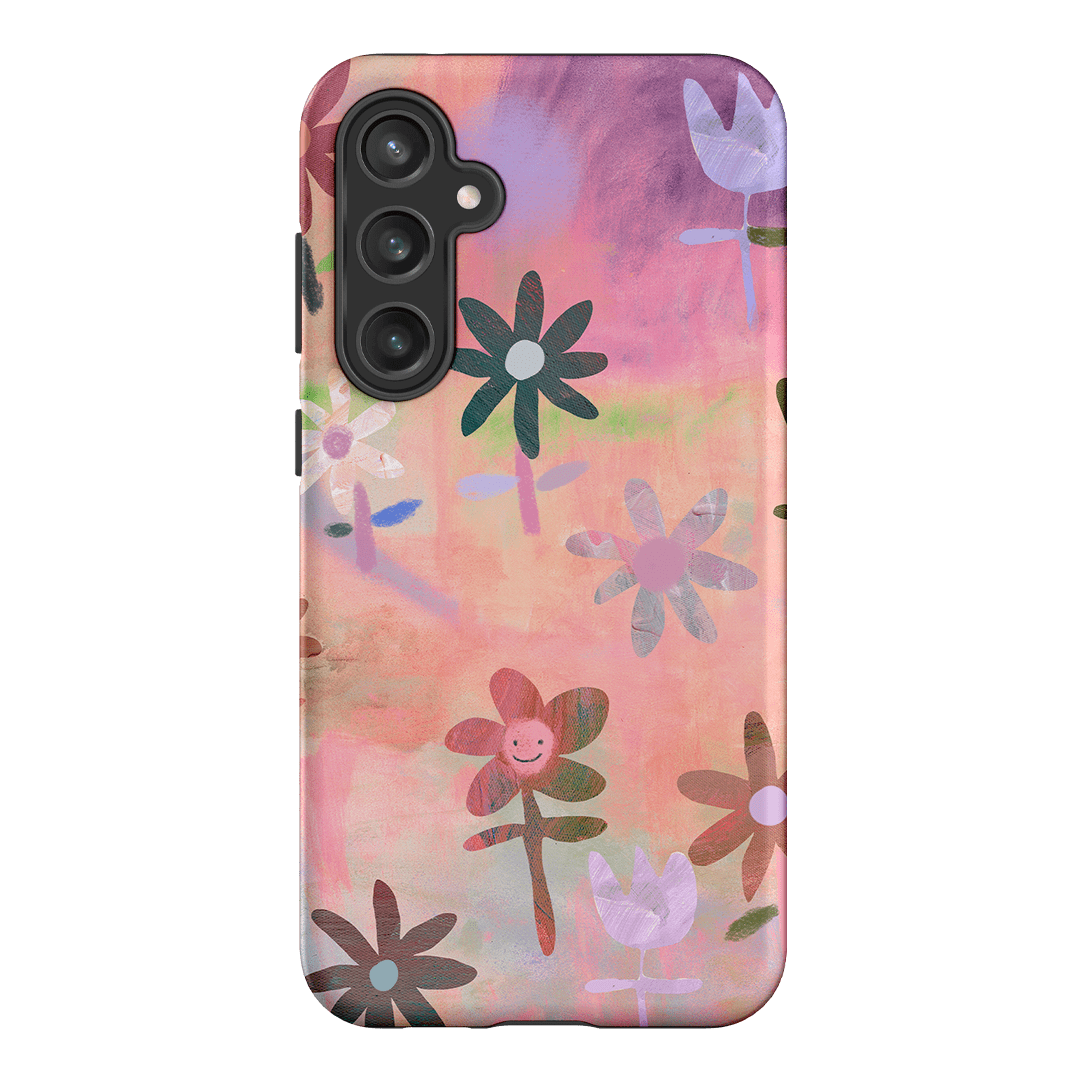 Premium Lazy Daisy Floral Phone Case - Shockproof & Slim Design for iPhone 15/14/13/12/Pro/Max - Perfect for Everyday Use, Travel & Outdoor Activities