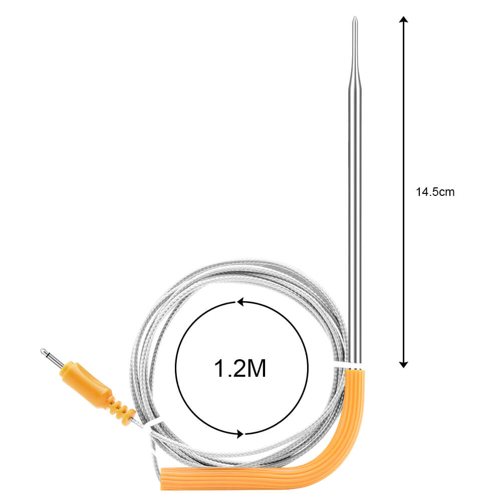 IBBQ 4T Replacement Colorful Meat Thermometer Probe - Compatible with IBBQ 4T Smart Grill Thermometer for BBQ, Smoking, Roasting & Grilling