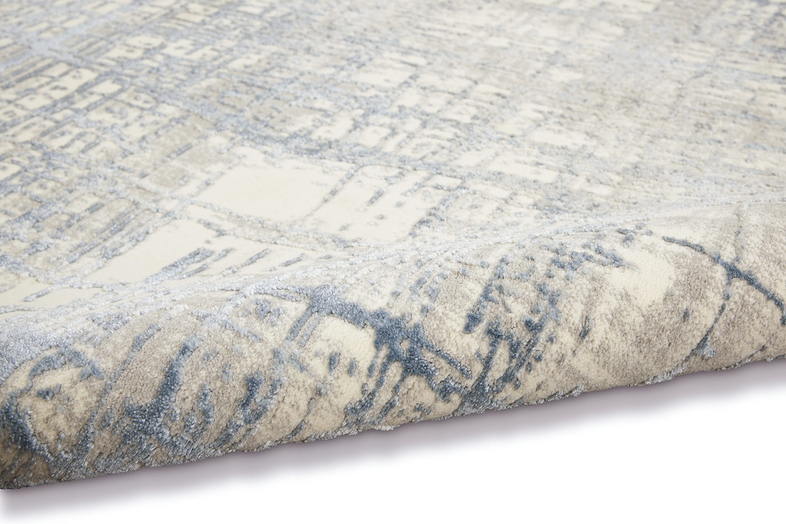Calvin Klein Rush Ivory Blue 4' x 6' Modern Abstract Area Rug - Non-Shedding, Easy to Clean - Perfect for Bedroom, Living Room, Dining Room & Kitchen Decor (4x6)
