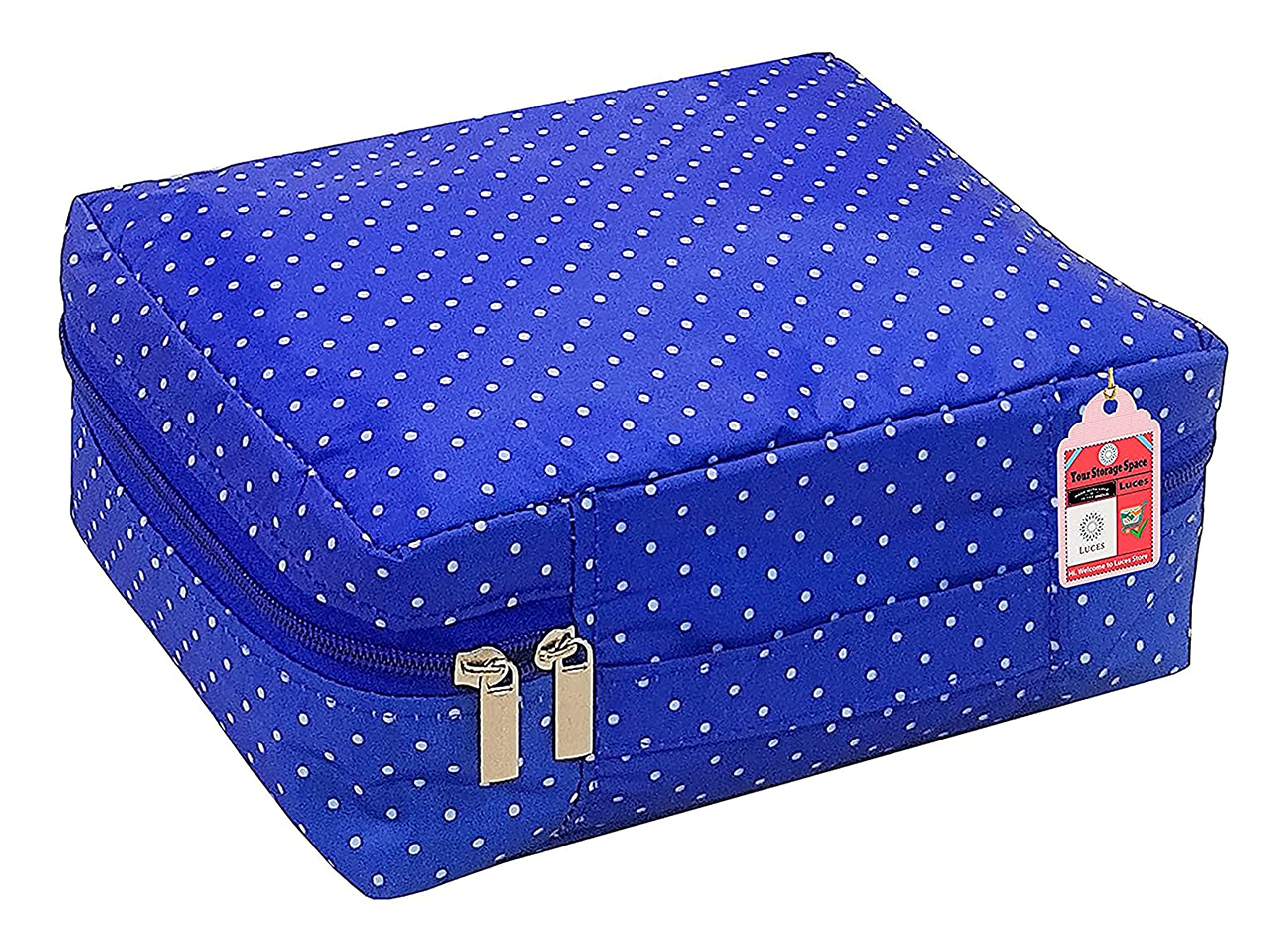 Portable Travel Makeup Train Case - Cosmetic Organizer Bag with Adjustable Dividers & Water-Resistant Zipper Pouch for Women & Girls | Perfect for Travel, Daily Storage & Artist Supplies (Blue)