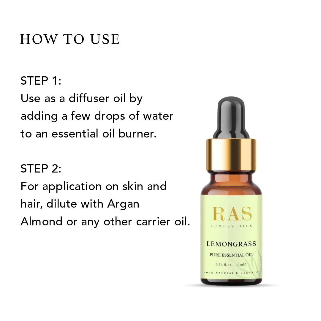 Premium RAS Luxury Pure Organic Essential Oil - 100% Therapeutic Grade, 10ml - Aromatherapy, Massage & Relaxation at Home