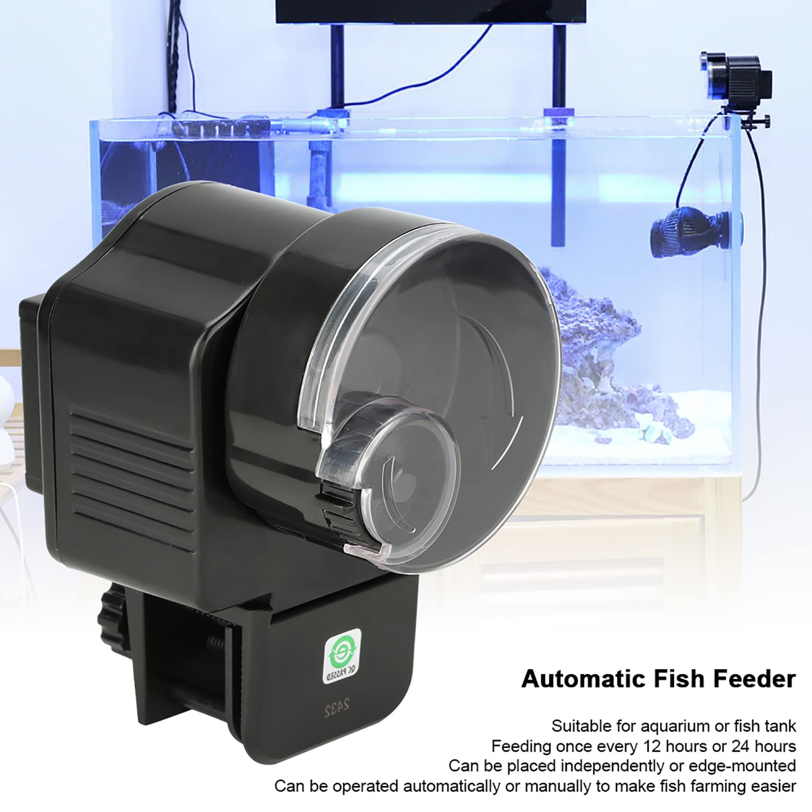 TOPINCN Automatic Fish Feeder - Digital Aquarium Auto Timer Food Dispenser for Fish Tanks | Perfect for Vacation & Daily Feeding