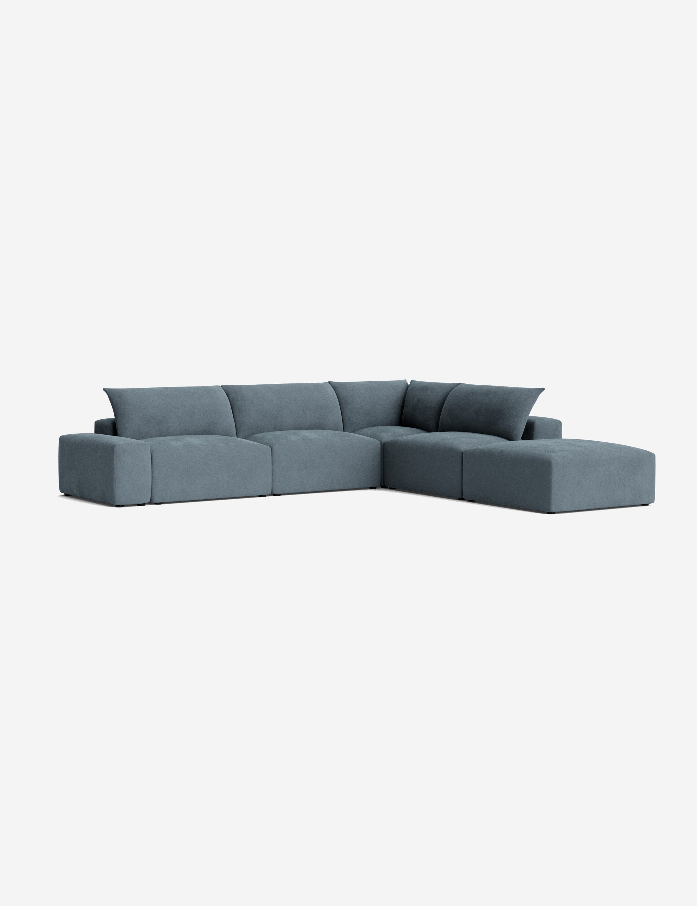 Brinley Chaise Sectional Sofa - Modern L-Shaped Couch with Chaise Lounge for Living Room, Family Room & Home Theater - Comfortable Fabric Upholstery