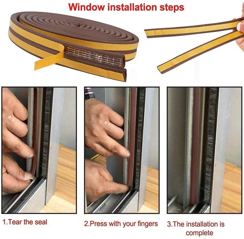 MMT Acoustix® 1-Piece EPDM D-Shaped Self-Adhesive Weatherproof & Soundproof Door/Window Seal Tape - 18 Feet Brown for DIY Home Improvement | Perfect for Noise Reduction and Energy Efficiency in Homes, Offices, and Studios