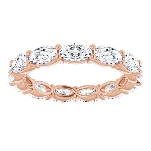 2.73 Carat Oval Diamond East West Eternity Band Ring for Women - Elegant Wedding, Engagement, Anniversary Jewelry Gift