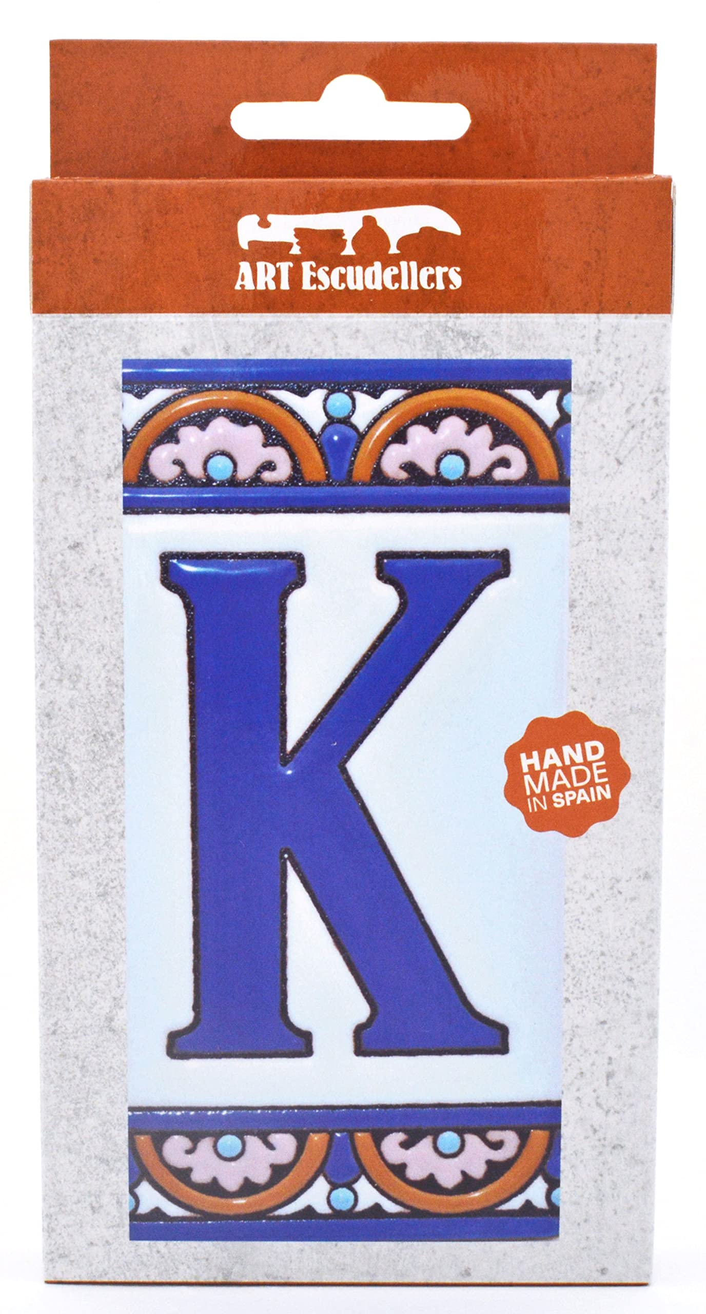 6 Inch Hand Painted House Letter Tiles - Custom Address Signs, Names & Numbers for Home Decor - Design ARCO GRANDE 5.86