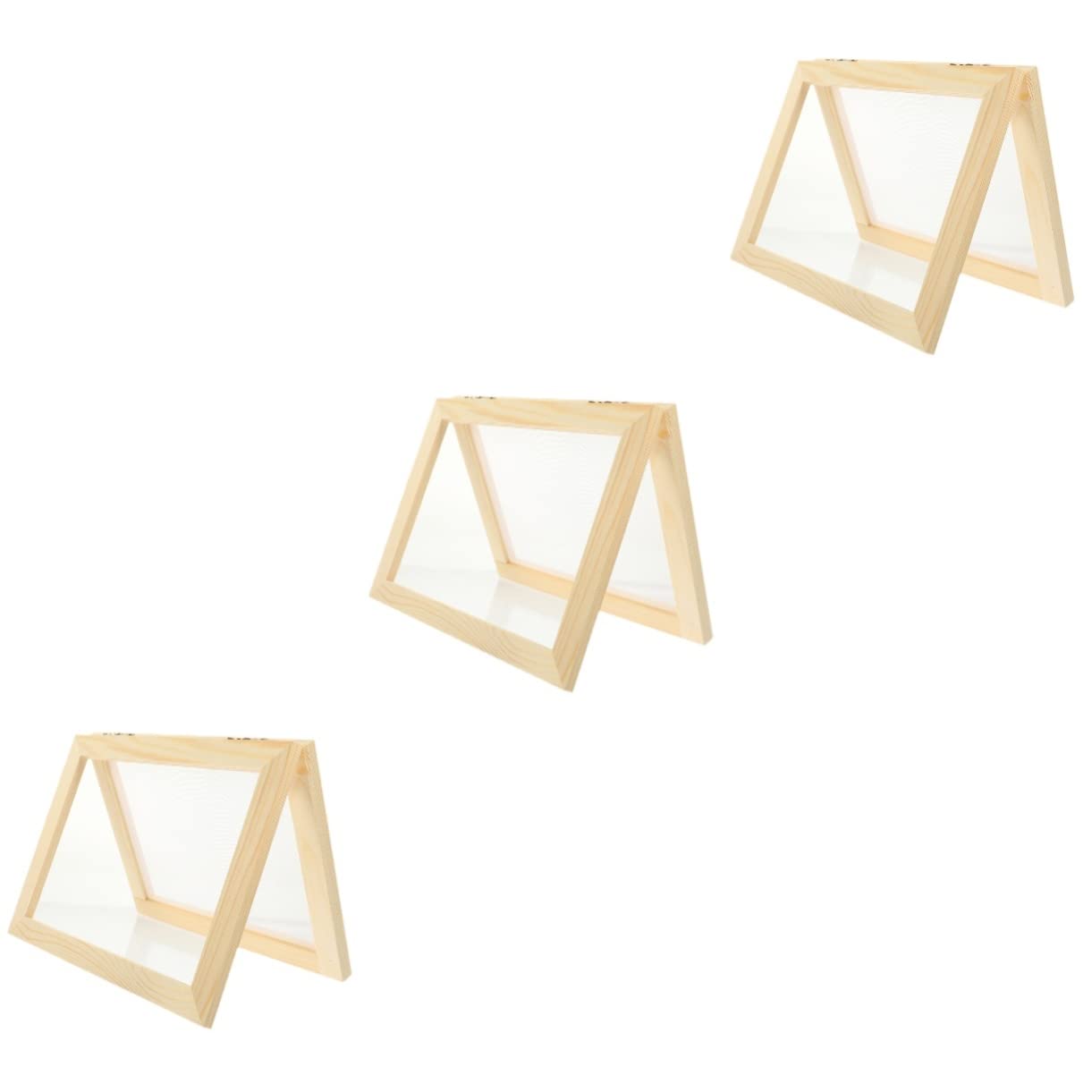 Ciieeo 3-Pack Recycled Paper Screen Printing Frames - Eco-Friendly Wooden Picture Frames for Kids Crafts, DIY Scrapbooking & Screen Printing Projects | Perfect for Classroom Art Activities, Home Decor & Handmade Gift Making