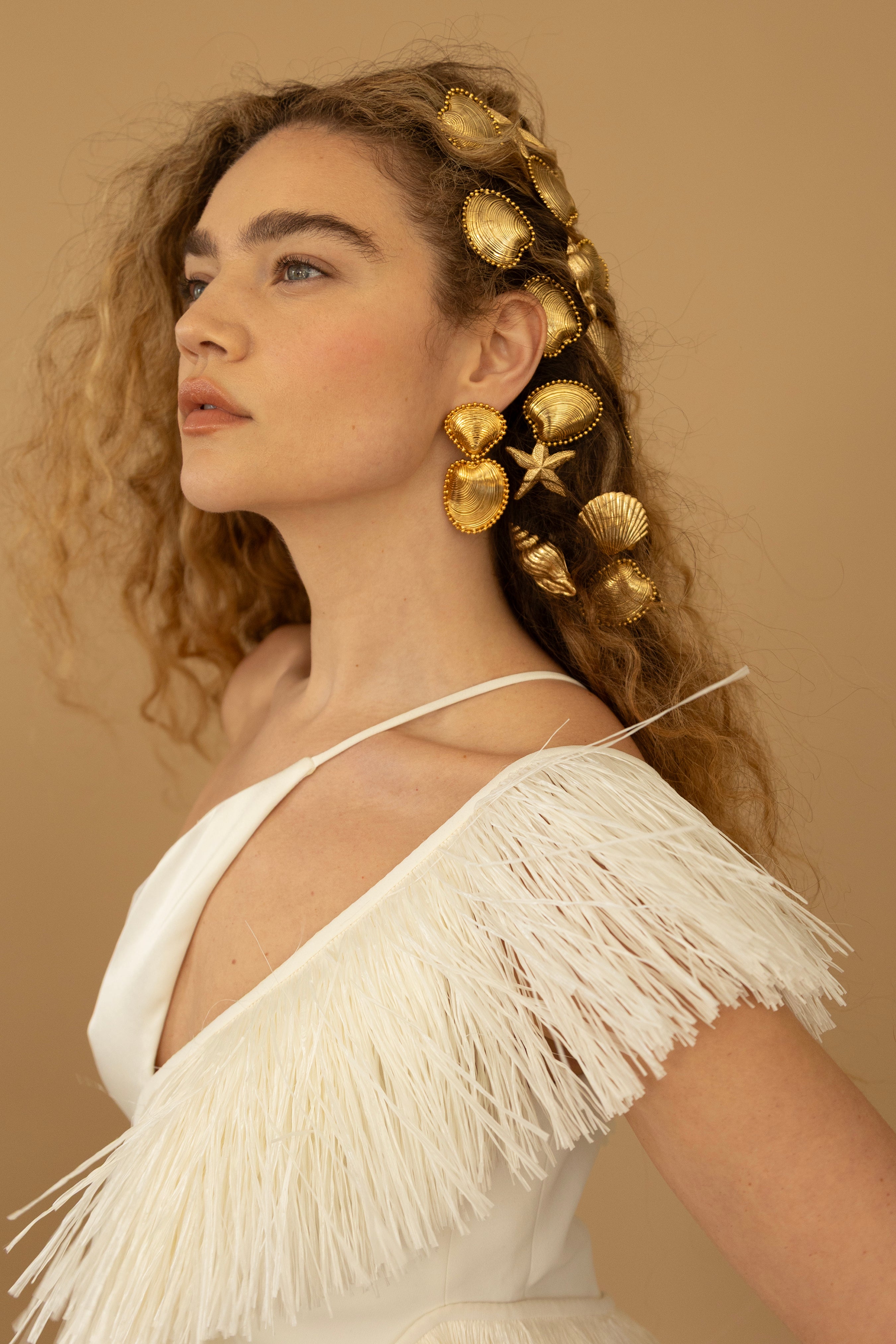 Kya Ballchain Seashell Drop Earrings for Women - Handmade Boho Beach Jewelry - Perfect for Summer Vacation, Wedding, and Party Accessories