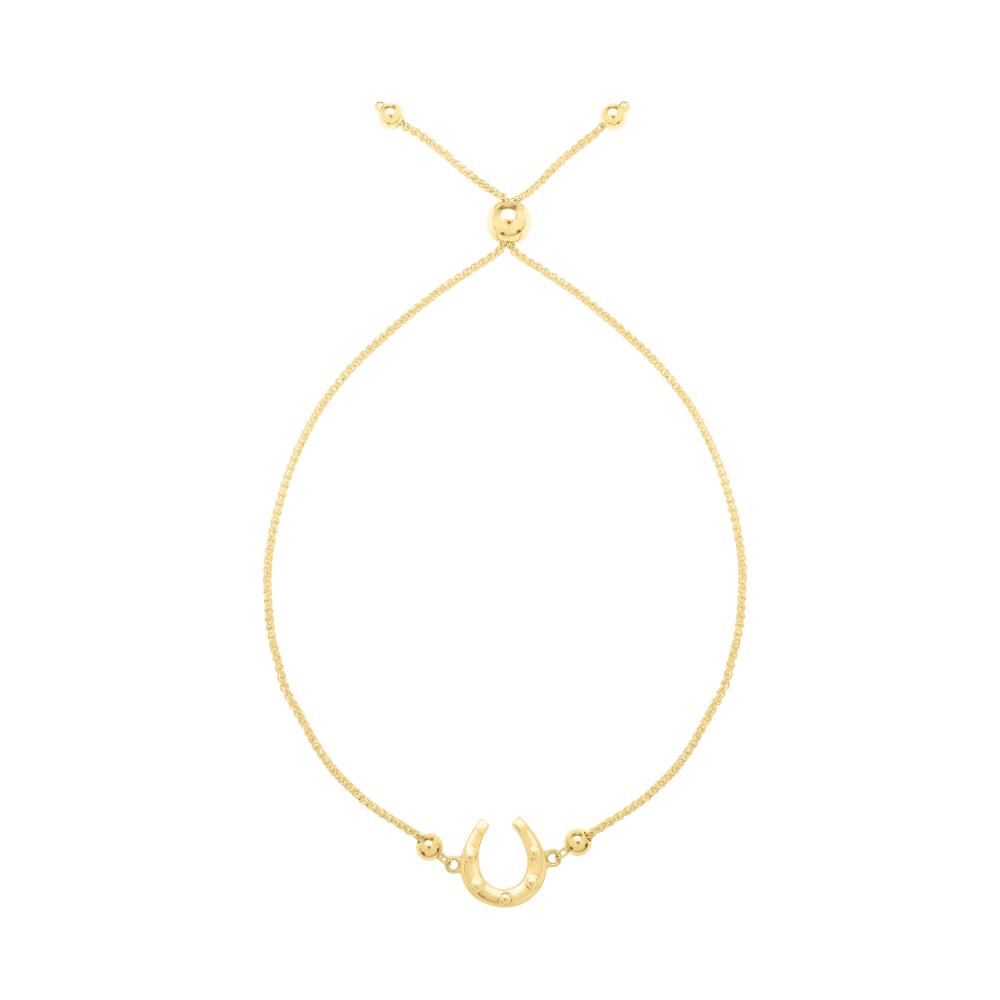 14K Gold Adjustable Horseshoe Bolo Bracelet for Women - Elegant Stackable Jewelry for Everyday Wear & Special Occasions