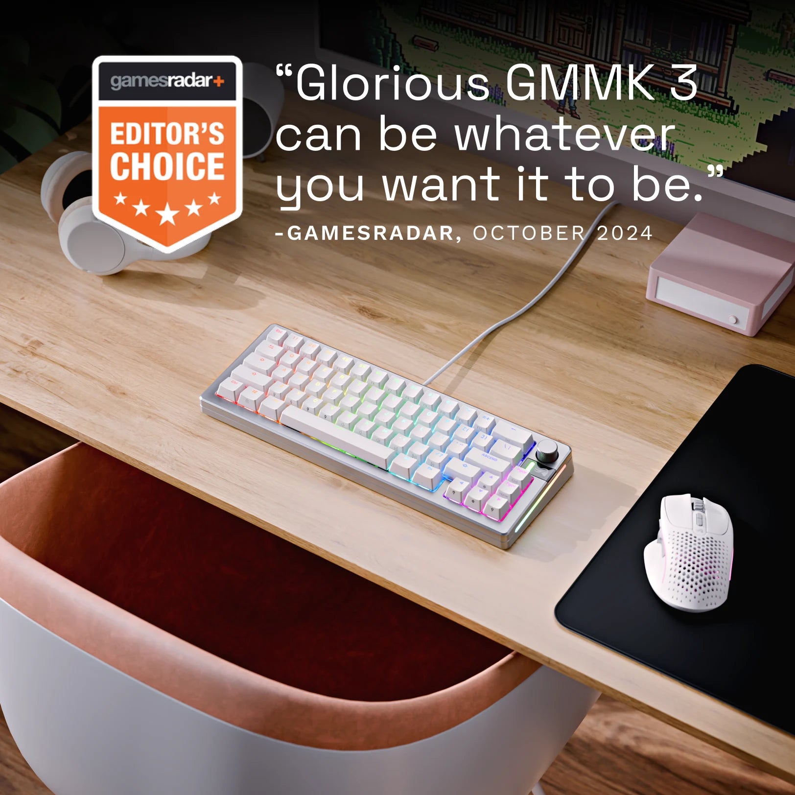 GMMK 3 PRO 96% Hot-Swappable Mechanical Gaming Keyboard - RGB Backlit, USB-C, Prebuilt for PC & Mac - Perfect for Gaming, Coding & Office Work