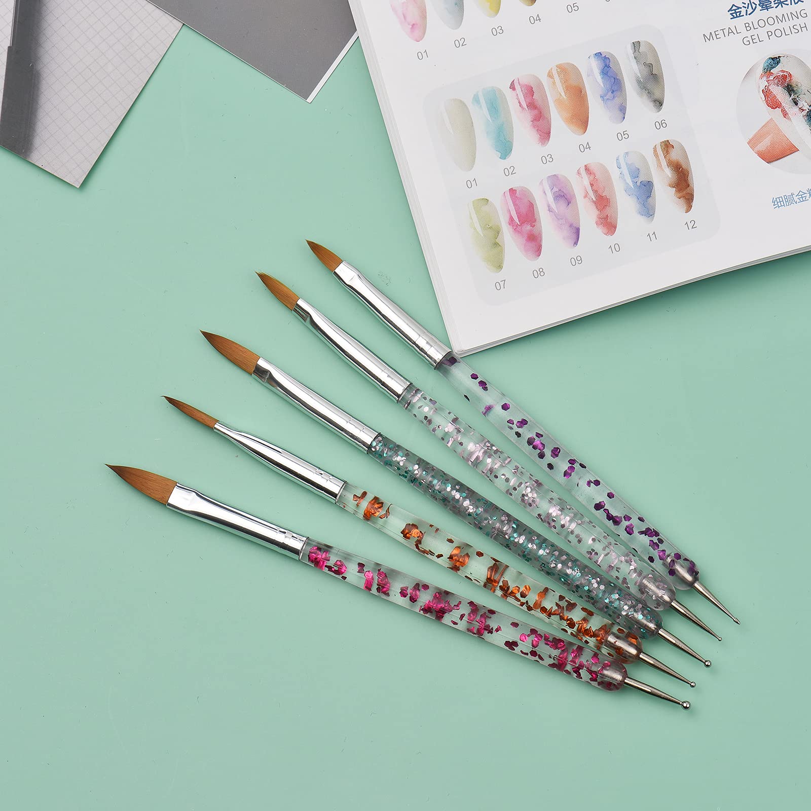 5PCS Professional Nail Art Pen Kit - Acrylic Nail Brushes, Dotting Pen, 3D Carving Pen & Manicure Tools for Gel Polish, French Tips & Nail Design (Multicolor) - Perfect for Home Salon, DIY Nail Art & Professional Use - Layfoo