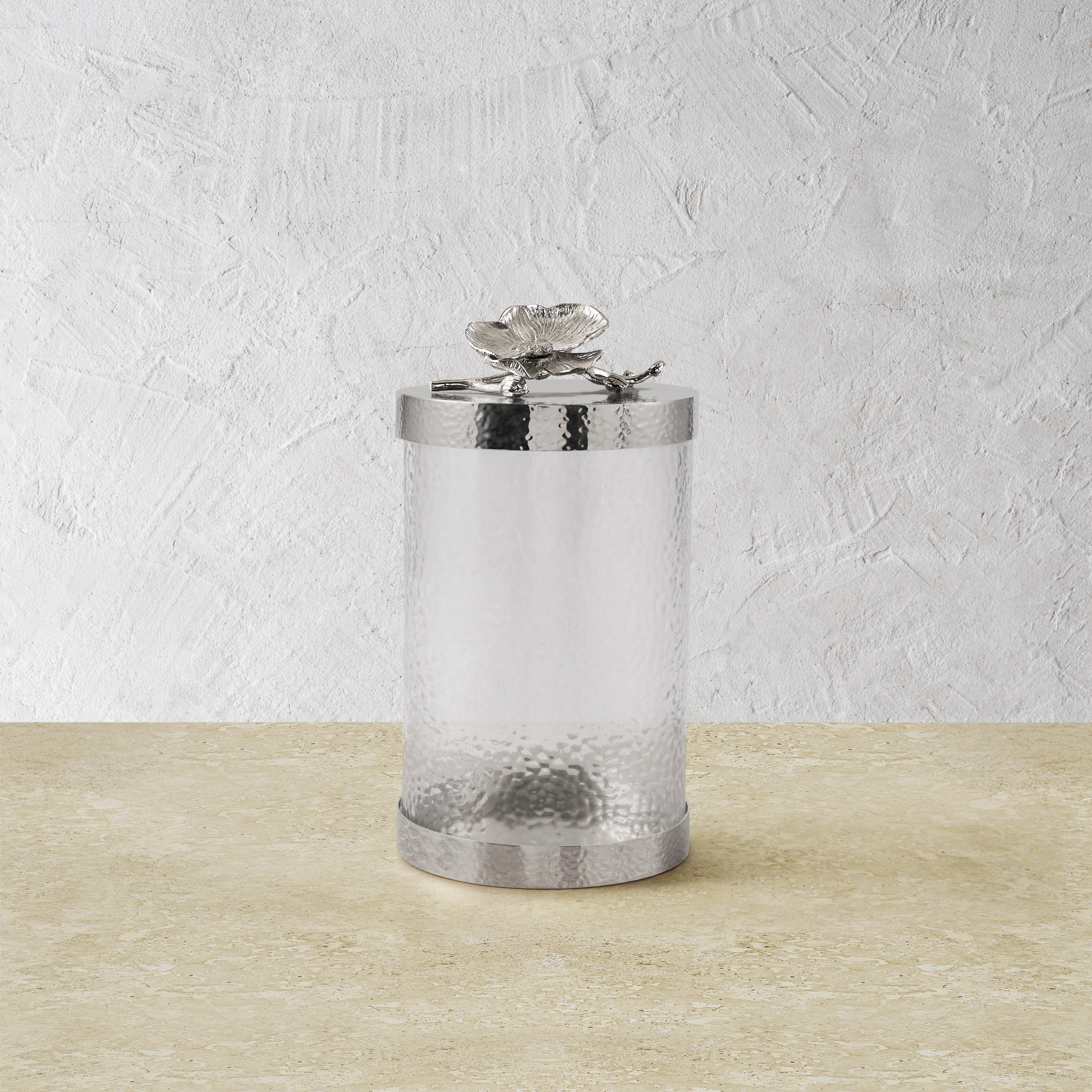 White Orchid Ceramic Canisters Set - Airtight Kitchen Storage Containers for Flour, Sugar, Coffee & Tea | Perfect for Pantry Organization & Home Decor