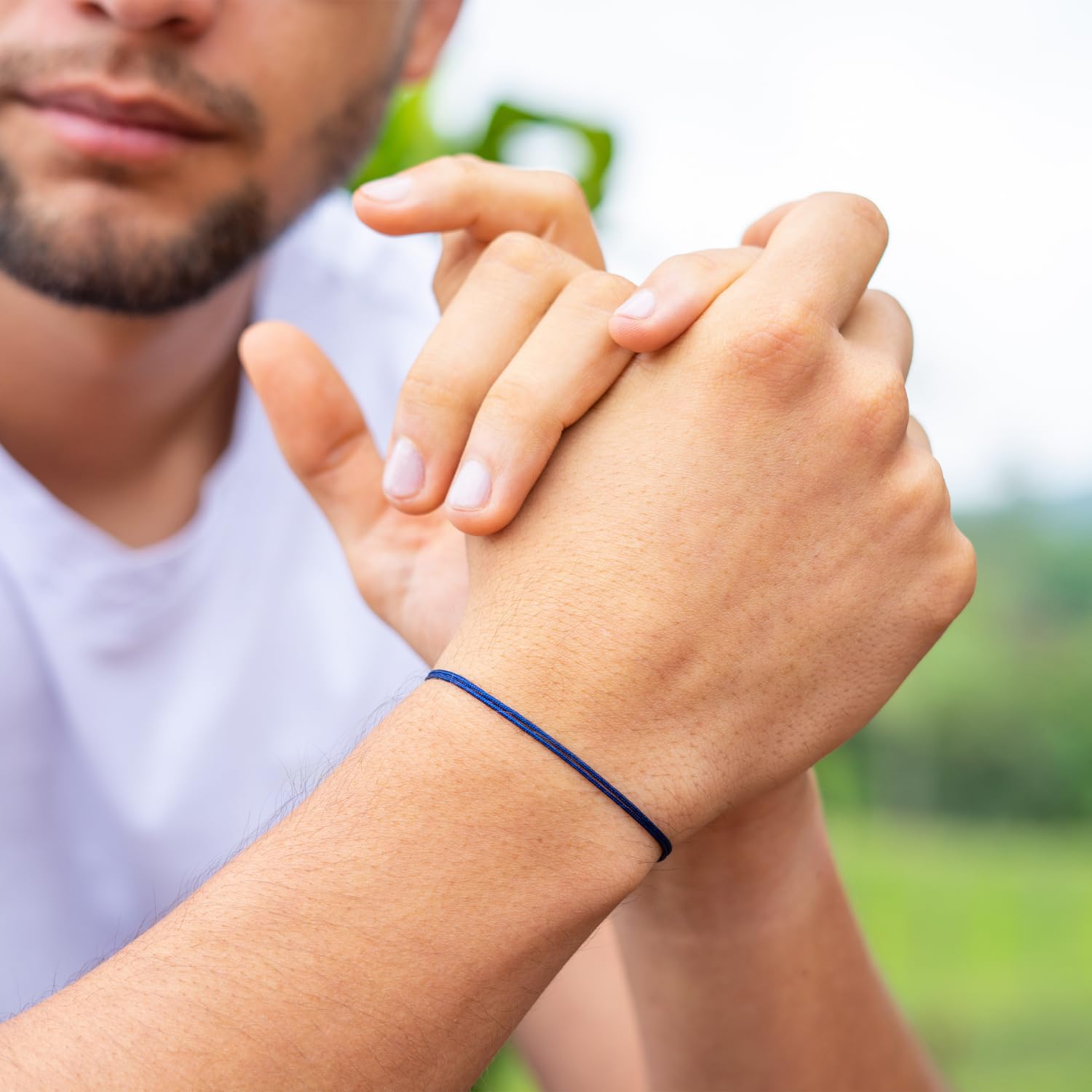 **Navy Blue Thick Nylon Cord Bracelet for Men & Women - Waterproof Unisex Friendship Bracelet - Perfect for Surfing, Beach, Summer & Outdoor Activities**