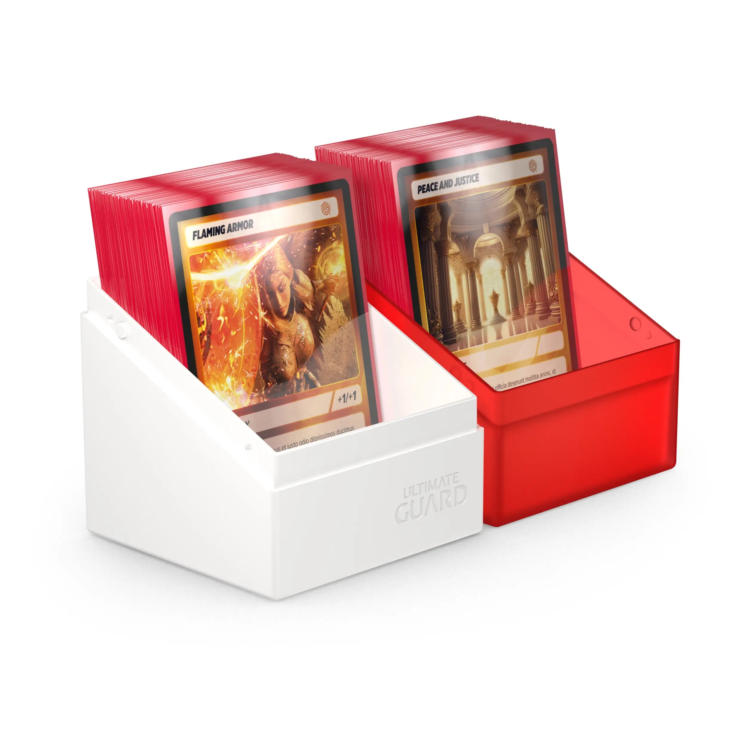 Boulder 100+ Deck Box for Magic: The Gathering Cards - Synergy Red/White - Perfect for Card Storage, Organization, and Travel