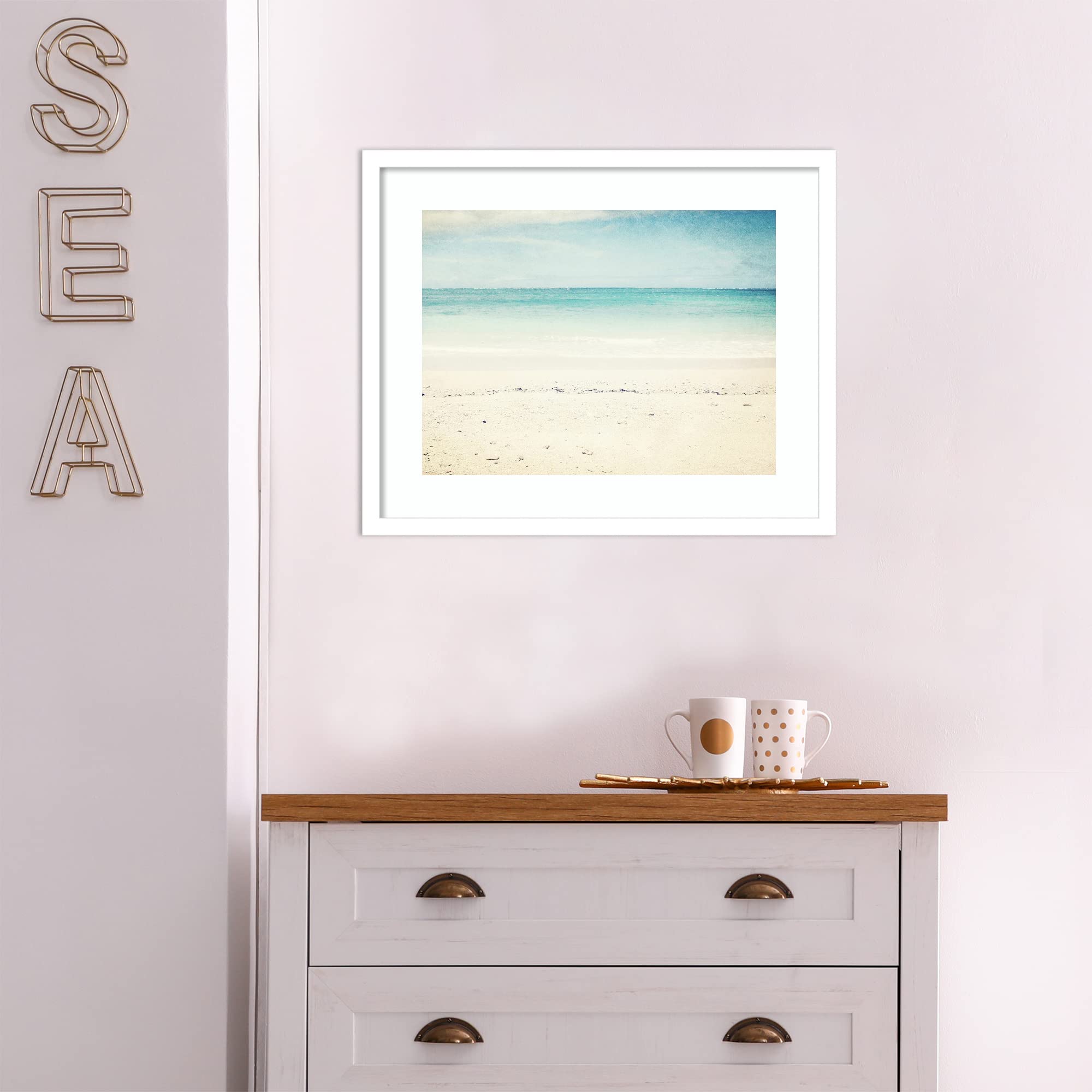 Amanti Art Framed Beach Wall Art Print 17x21 - Coastal Decor Painting by Lupen Grainne for Living Room, Bedroom, Bathroom, Kitchen & Office | Perfect for Seaside Home Decor & Vacation House Style