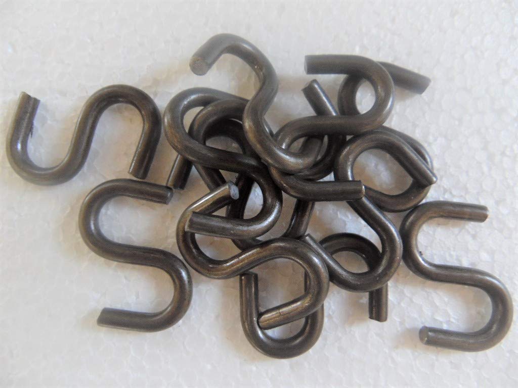 12 Pack Small S Hooks - Heavy Duty Metal Hanging Hooks for Home, Garage, Kitchen, and Outdoor Organization