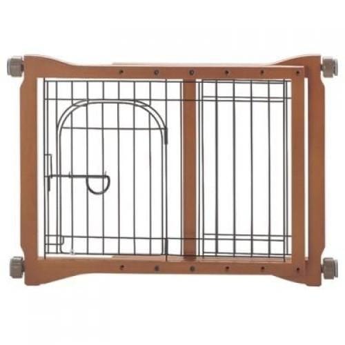 Richell Wooden Baby Safety Gate - Adjustable Width, Easy Installation for Doorways & Stairs - Perfect for Childproofing Homes & Pet Barriers