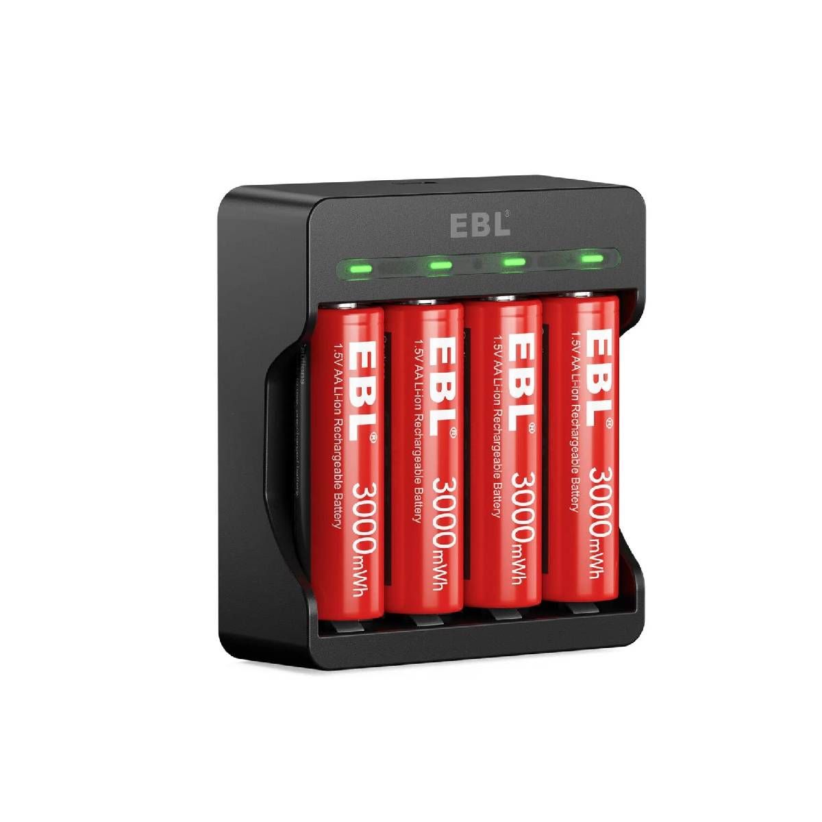 EBL 1.5V AA AAA Lithium Battery Charger with Rechargeable Li-ion Batteries - Power Your Wireless Mouse, Keyboards, Cameras & Smart Home Devices