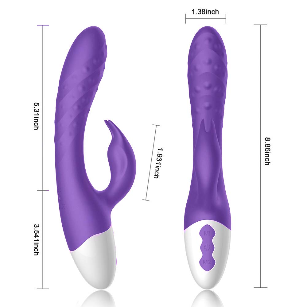 Best Rabbit Vibrator for Women - Powerful Thrusting Rabbit Toy for Intense Pleasure, Dual Stimulation G-Spot & Clitoral Massager - Perfect for Solo Play & Couples Use (T1)