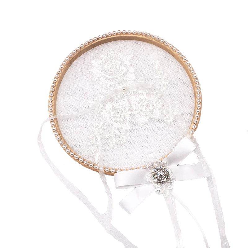 Handmade Pearl Bud Ring Pillow - Elegant Wedding Accessory for Bridal Bouquet, Ring Bearer, and Ceremony Decor