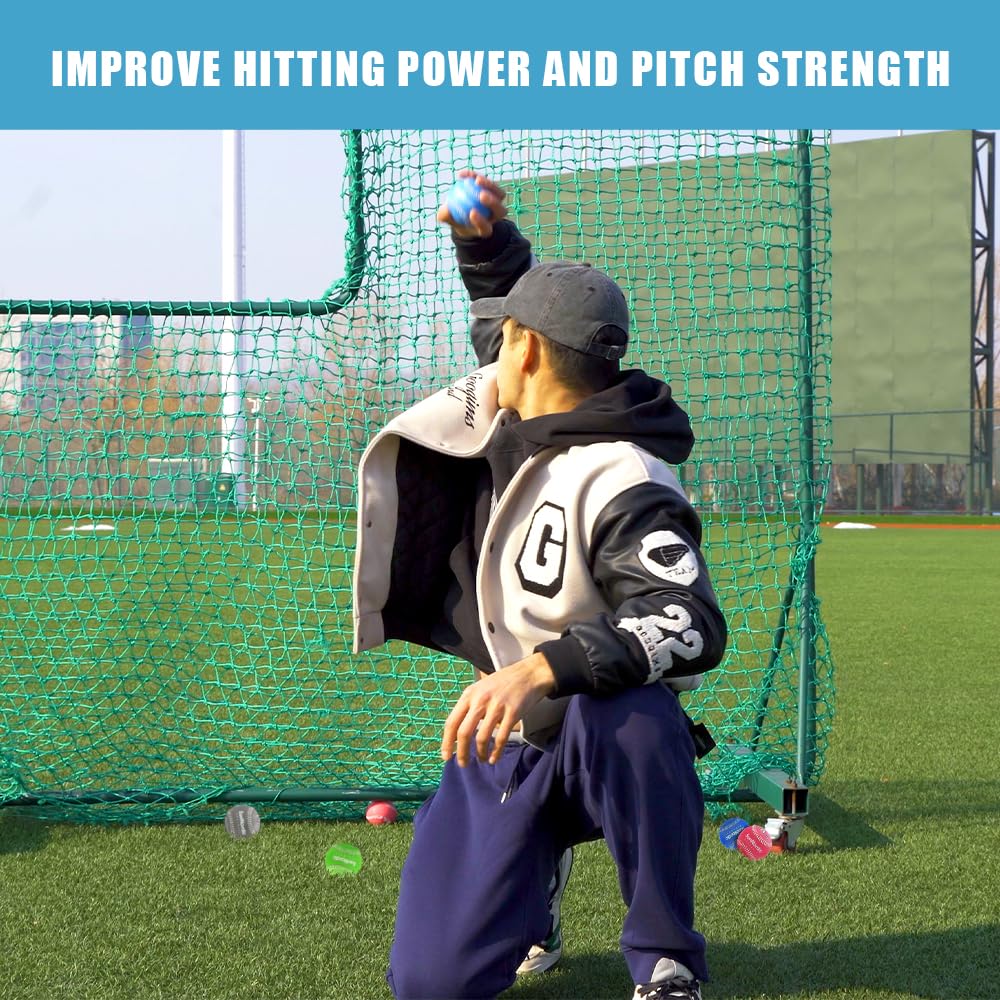 Premium Weighted Baseballs Set of 9 - Variable Weight Training Balls for Pitching & Power Improvement | High-Quality Leather Baseballs with Training Bands | Perfect for Baseball Players of All Levels - Ideal for Pitching Practice, Strength Training & Baseball Drills