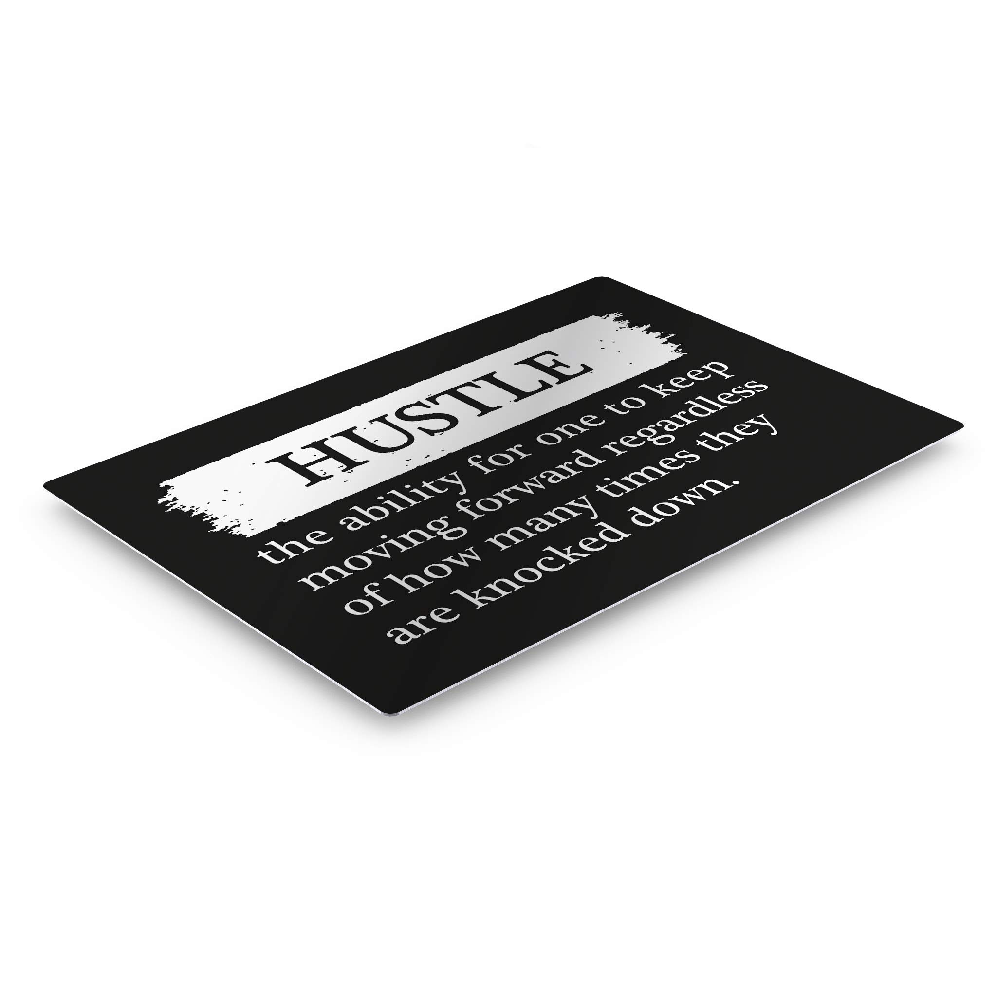 Smile Art Design Hustle Definition Black & White Dictionary Motivational Metal Wall Art - Inspirational Office Decor, Entrepreneur Quote Print for Living Room, Home & Workplace - Perfect Gift Ready to Hang (30x40 inches) - Ideal for Home Offices, Studios & Motivational Spaces