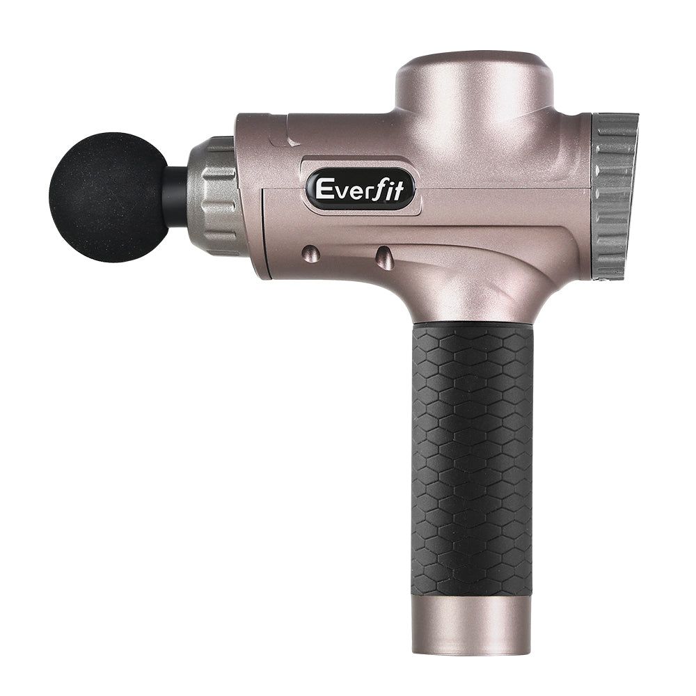 Everfit Deep Tissue Massage Gun with 6 Interchangeable Heads & LCD Display - Electric Percussion Massager for Muscle Pain Relief & Recovery - Perfect for Athletes, Gym Lovers & Home Use