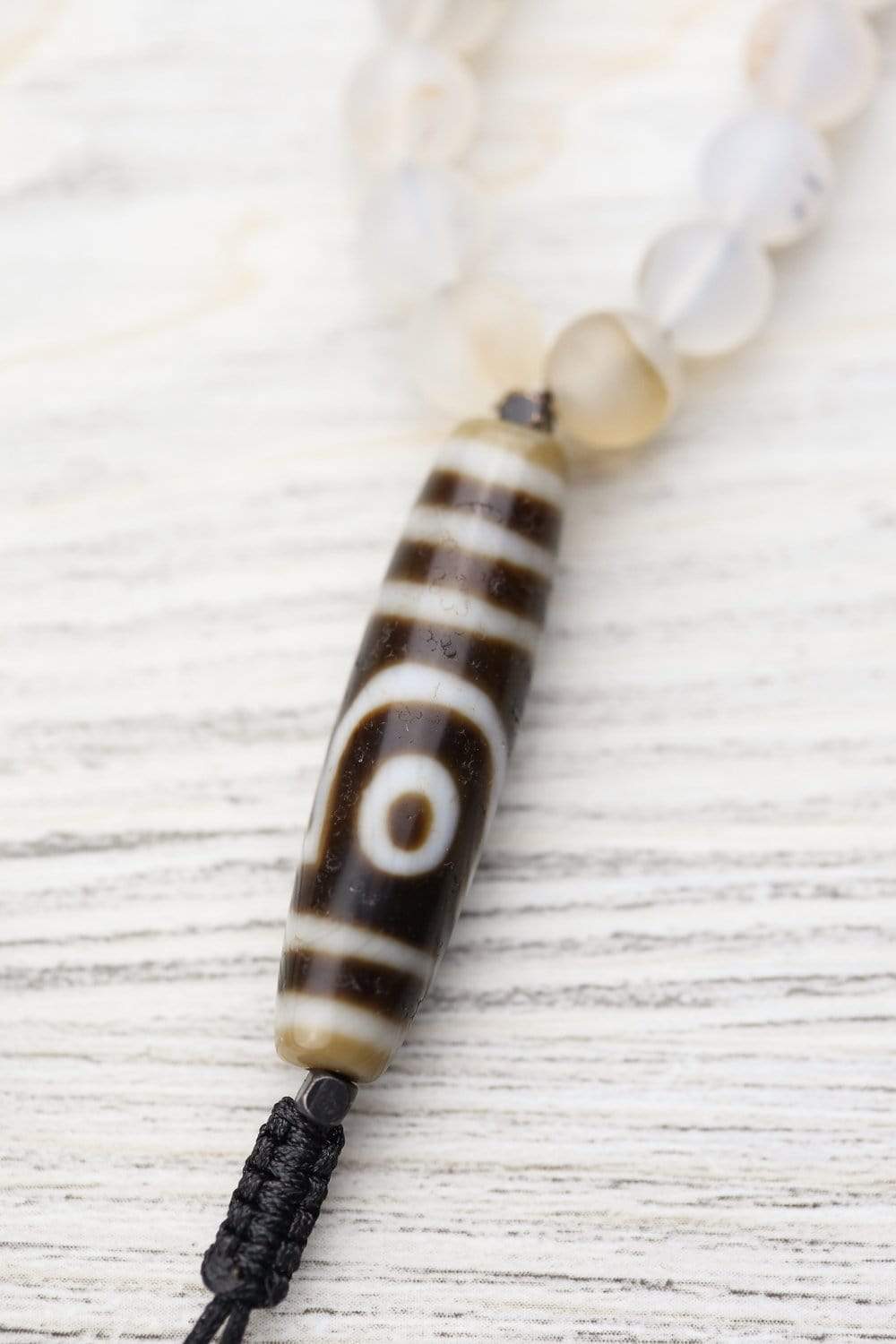 Tibetan Dzi Bead Mala Prayer Necklace - Authentic Buddhist Meditation Beads for Spiritual Healing, Protection & Positive Energy | Perfect for Yoga, Meditation & Mindfulness Practices