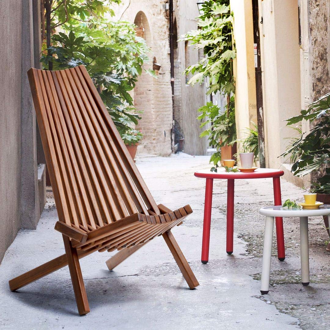 **Solid Wood Folding Garden Chairs - Acacia Wood Foldable Lounge Chair for Indoor & Outdoor Use - Handcrafted Patio Seating for Beach, Yard, Balcony - No Assembly Required - Perfect for Relaxing, Camping & Picnics**