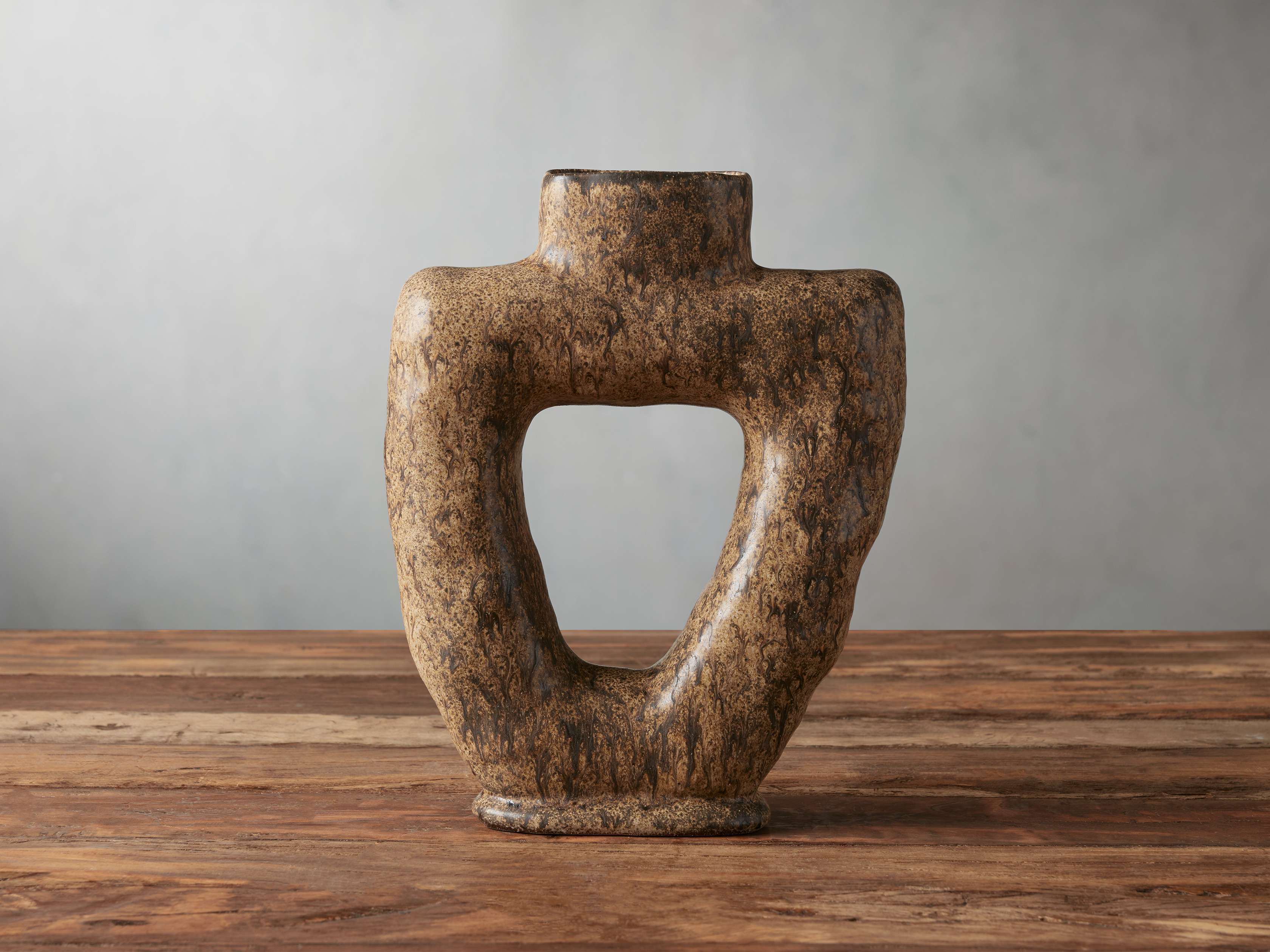 Handmade Artisan Open Vase - Elegant Ceramic Flower Vase for Home Decor, Wedding Centerpieces & Boho Chic Interior Design