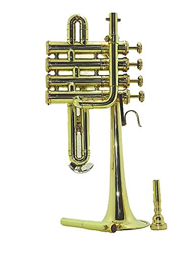 Shreyas Professional Bb Trumpet Piccolo with 4 Valves - High-Quality Brass Instrument with Hard Case - Perfect for Beginners, Students & Jazz Performances