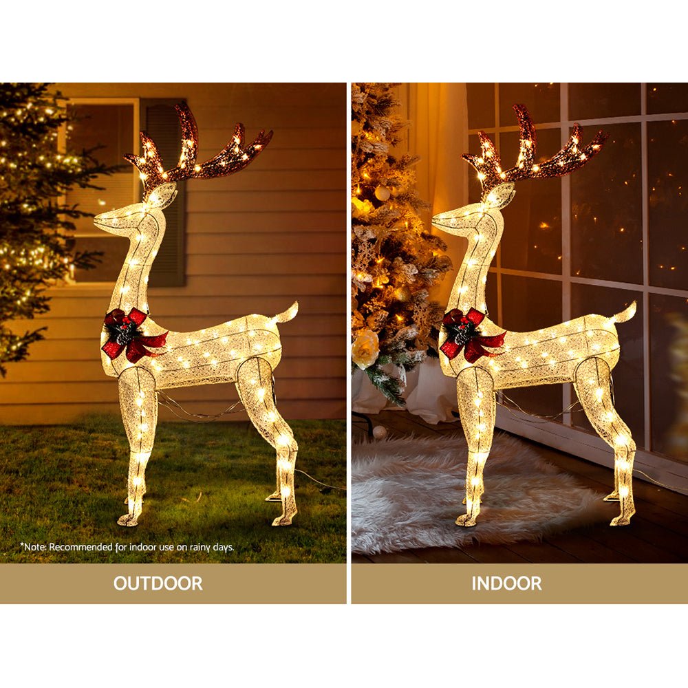 Waterproof Outdoor Christmas LED Rope Lights with Reindeer Motif - Perfect for Holiday Decorations, Garden, Patio, and Yard Lighting