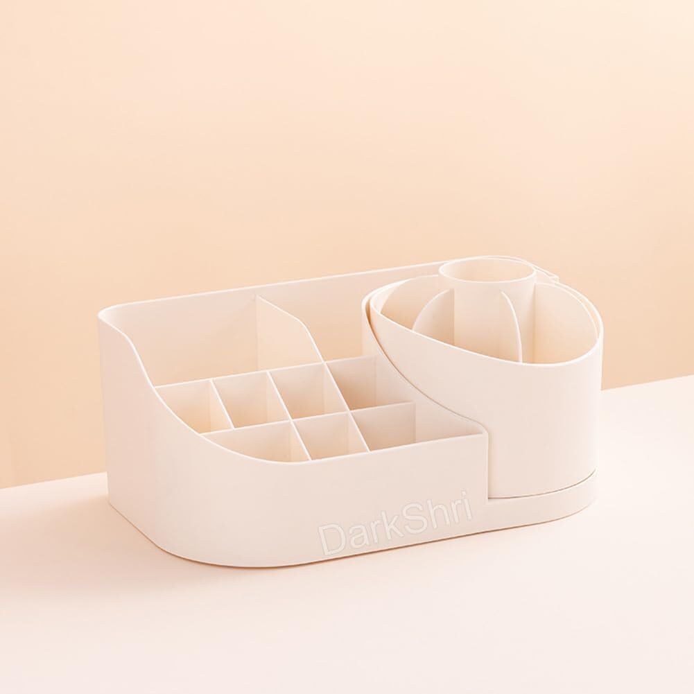 DarkShri 360 Storage Box - Multipurpose Desk Organizer & Drawer Divider for Office, Kitchen, Bathroom, Bedroom | Makeup & Craft Storage Tray | Space-Saving Organizer for Home & Office Use