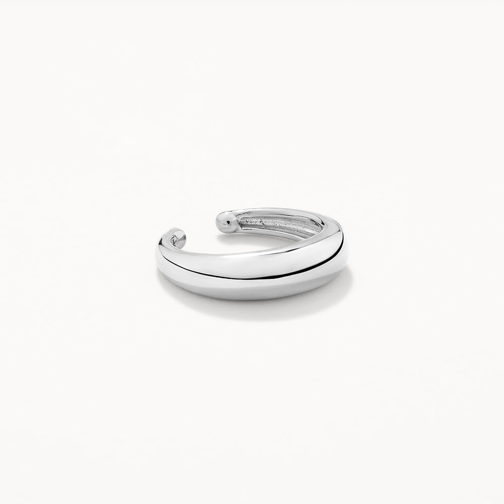 Stylish Silver Slim Curve Single Ear Cuff - Trendy Ear Jewelry for Women, Perfect for Parties, Weddings & Everyday Wear