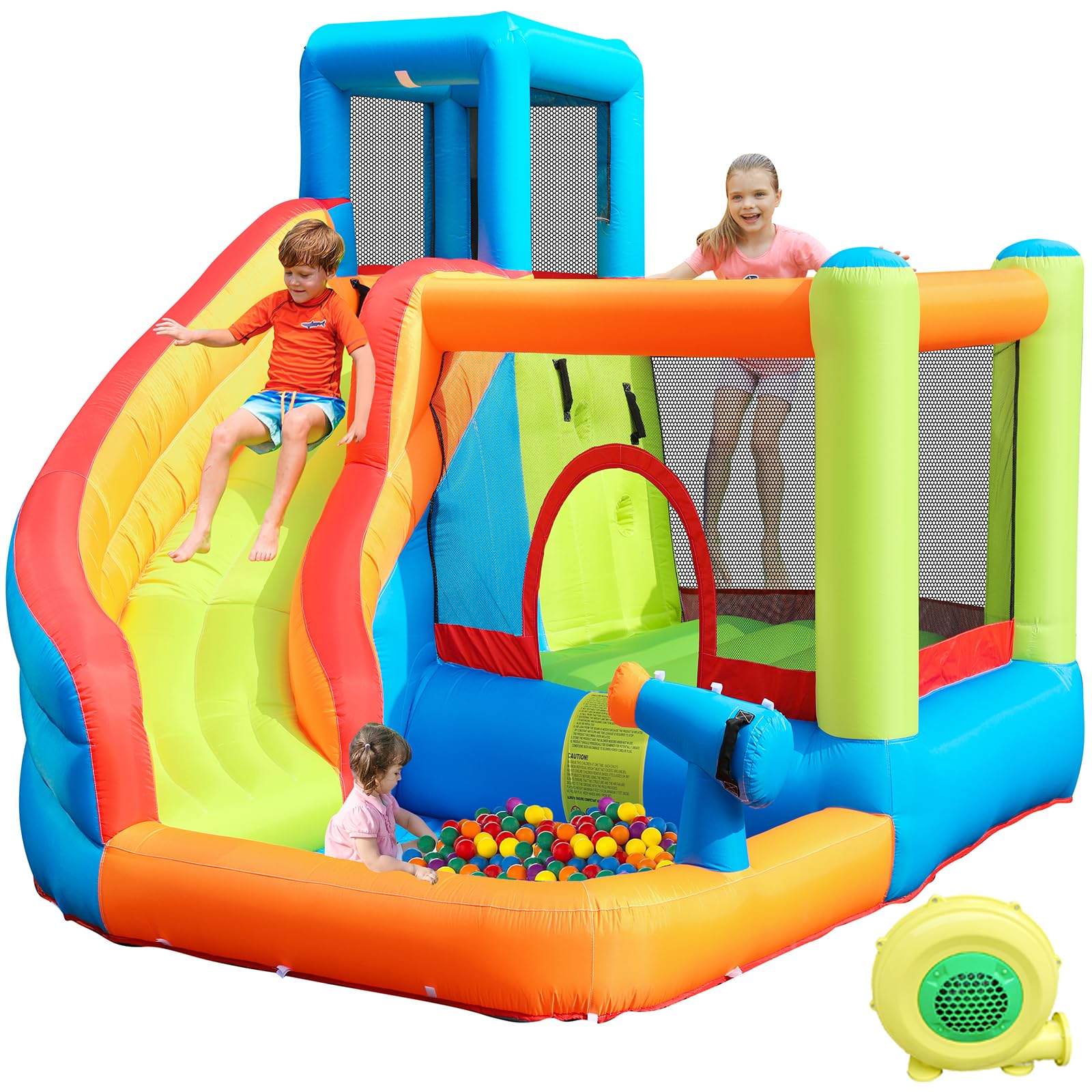 **Doctor Dolphin Inflatable Bounce House with Water Slide for Kids - 450W Blower, Indoor & Outdoor Backyard Play, Birthday Parties, Summer Fun**    (Note: This optimized title includes keywords like 