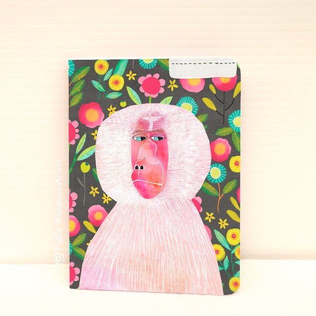 Baboon Floral A5 Notebook - Lined Journal for Women, Girls & Students - Perfect for School, Office, Note Taking & Gift Giving