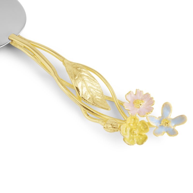 Wildflowers Cake Server Set - Elegant Floral Dessert Serving Utensil for Weddings, Birthdays & Special Occasions