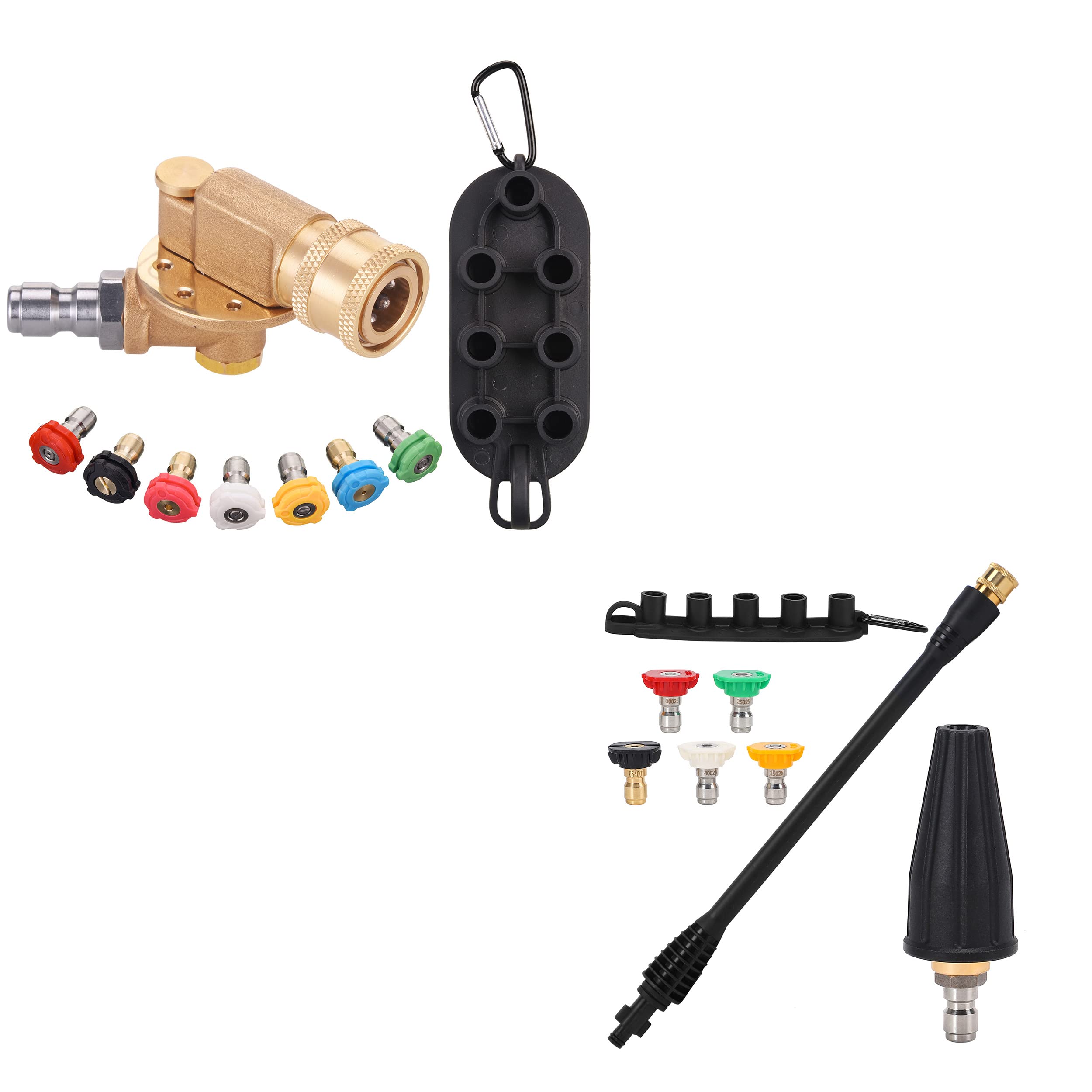 PWACCS Pressure Washer Pivoting Coupler Kit - Universal Quick Connect Nozzle Adapter for 3/8