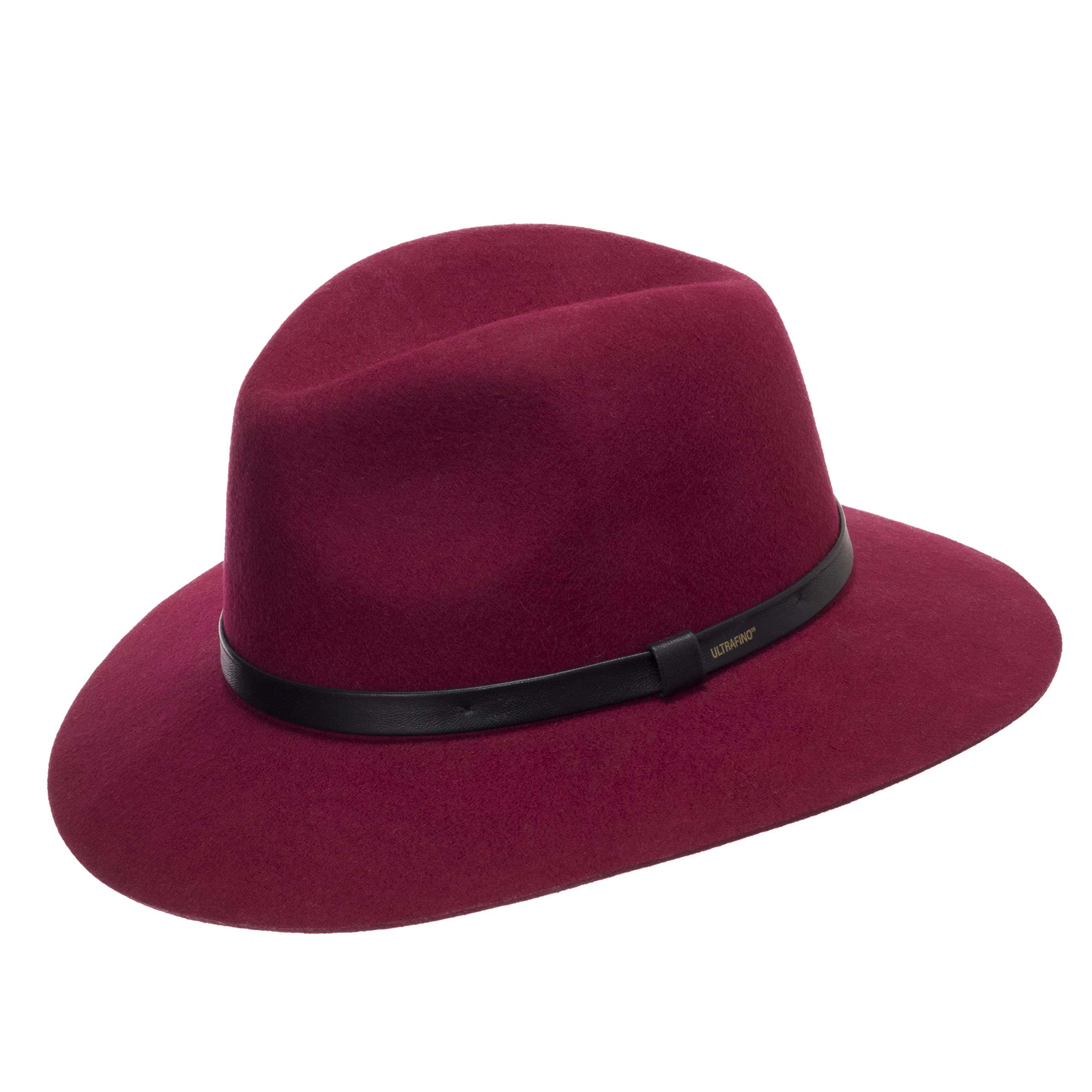 ULTRAFINO Aster Wool Felt Floppy Brim Fedora Hat for Women & Men - Warm Winter Hat for Fall & Cold Weather - Stylish Wide Brim Hat for Outdoor Activities, Travel & Fashion