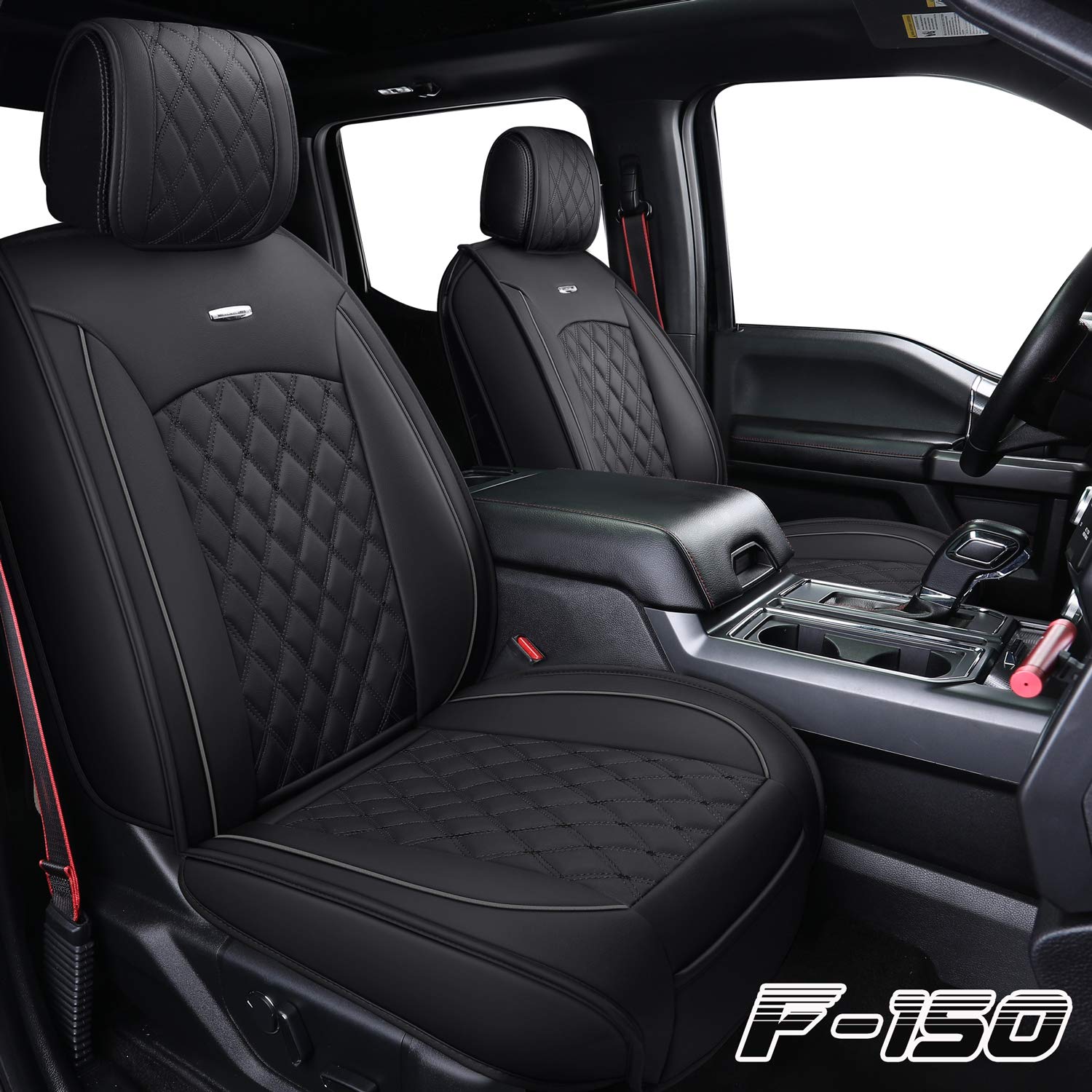 Premium Waterproof Leather Car Seat Covers Full Set - Universal Fit for 2009-2025 Ford F150, F250, F350, F450 & Carhartt Models | Durable SUV & Pickup Truck Seat Protectors for All-Weather Comfort & Style