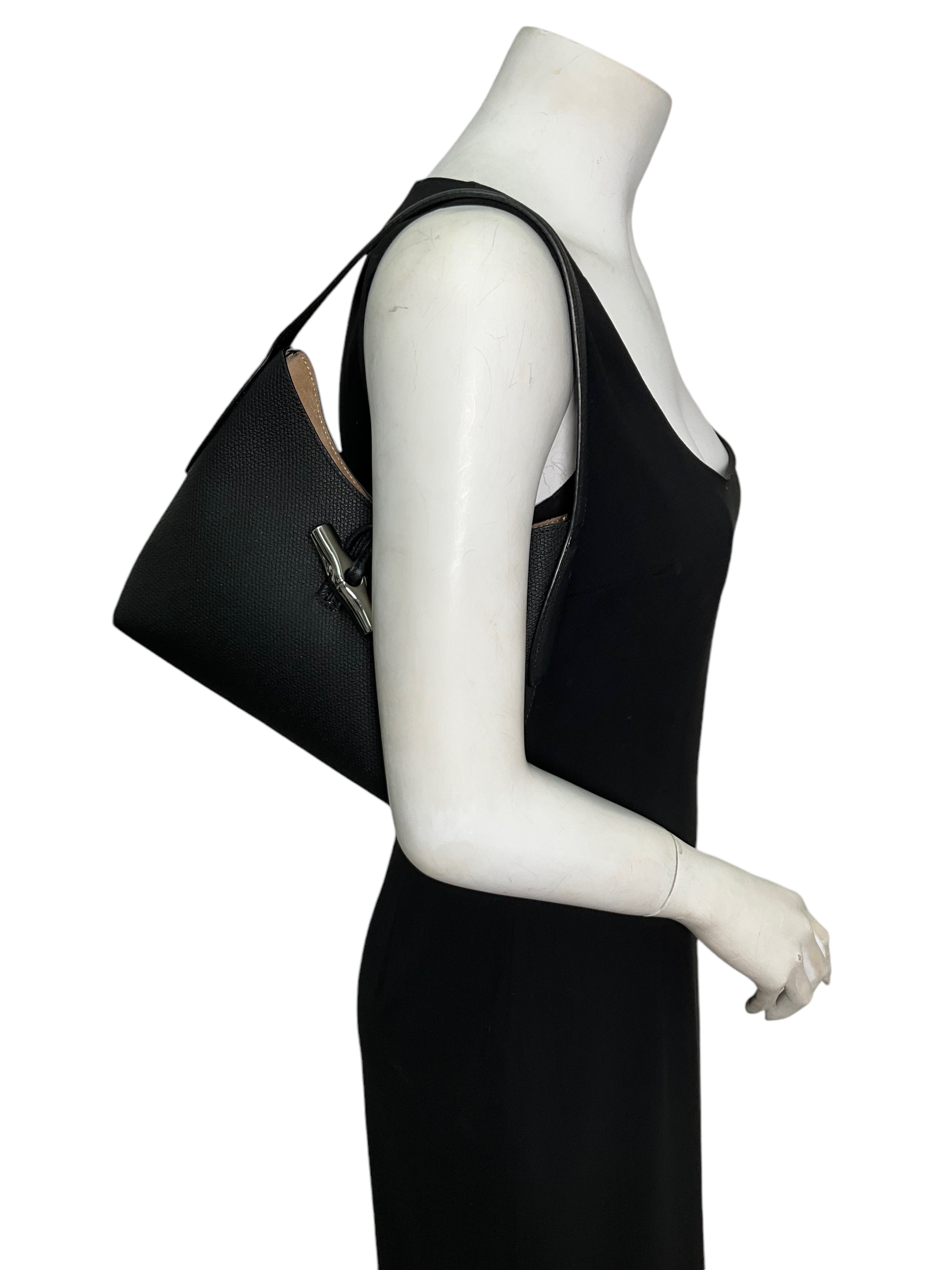 Longchamp Small Roseau Leather Shoulder Bag for Women - Stylish & Lightweight Crossbody Purse for Work, Travel & Everyday Use