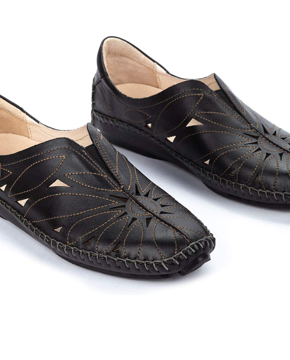 PIKOLINOS Women's Leather Loafers Jerez - Black Comfortable Slip-On Shoes for Work, Office & Casual Wear