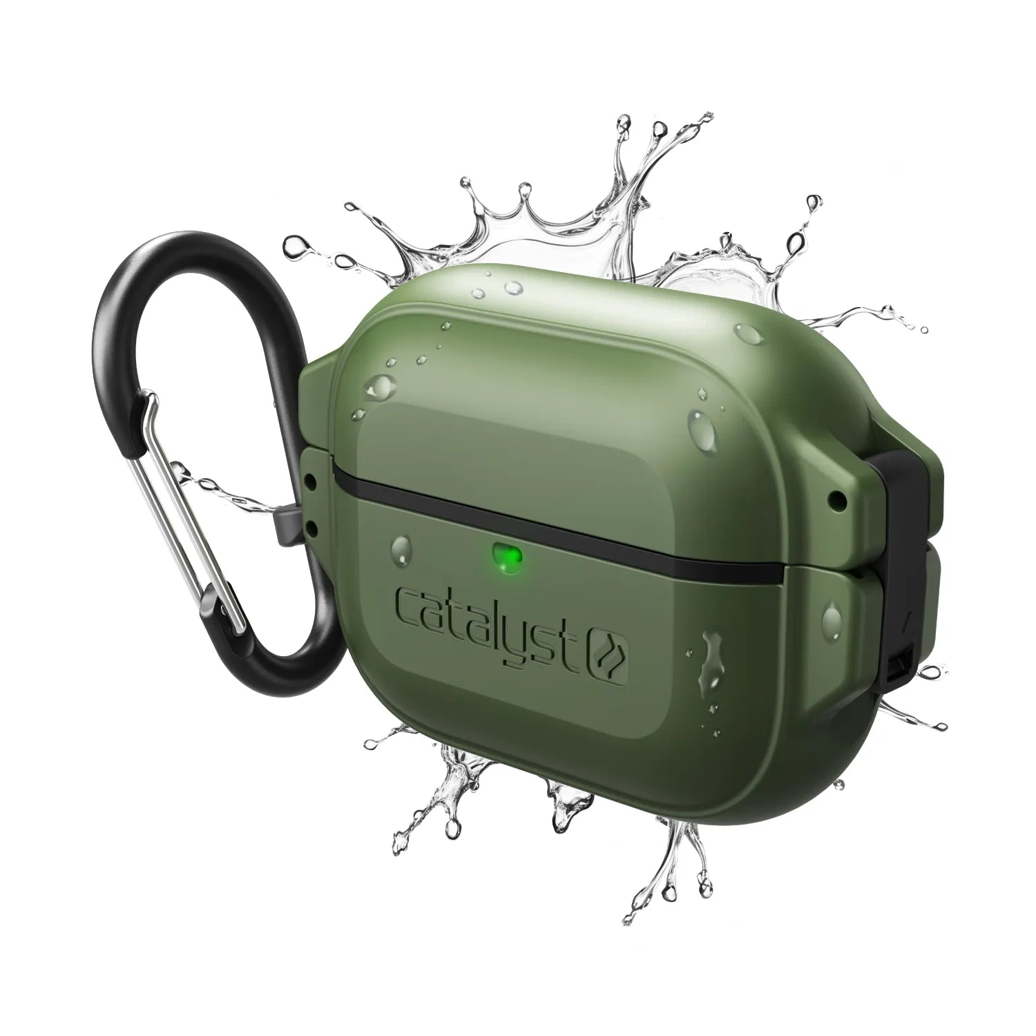 AirPods Pro (2nd Generation & 1st Gen) Waterproof Protective Case with Carabiner Clip - IPX8 100M Submersible, Shockproof Cover for Outdoor Sports, Travel & Daily Use