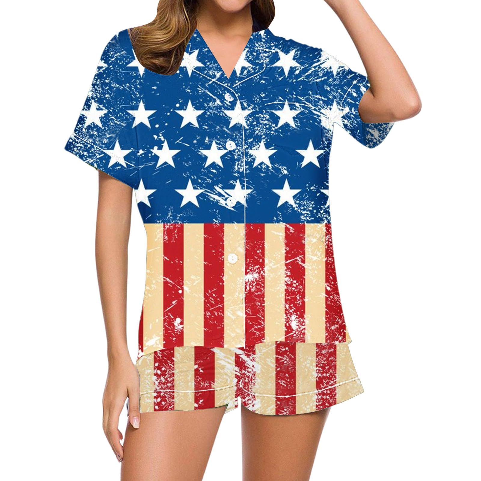 Women's Silk Pajama Set - Luxury Sleepwear & Nightgown for Beach Vacation, Lounge & Bedtime Comfort - Soft Breathable Summer Pajamas for Women & Girls