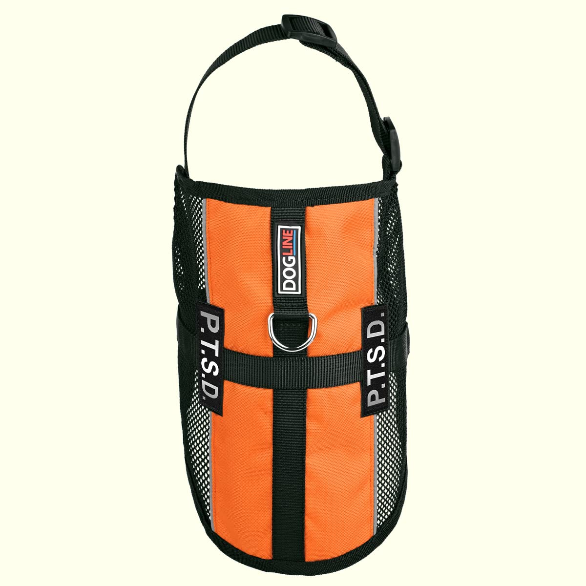 Dogline MaxAire Mesh Cooling Vest for Dogs - Breathable Dog Vest with 2 Removable PTSD Patches (13-16 Inch, Orange) - Perfect for Hot Weather, Outdoor Activities & Service Dogs