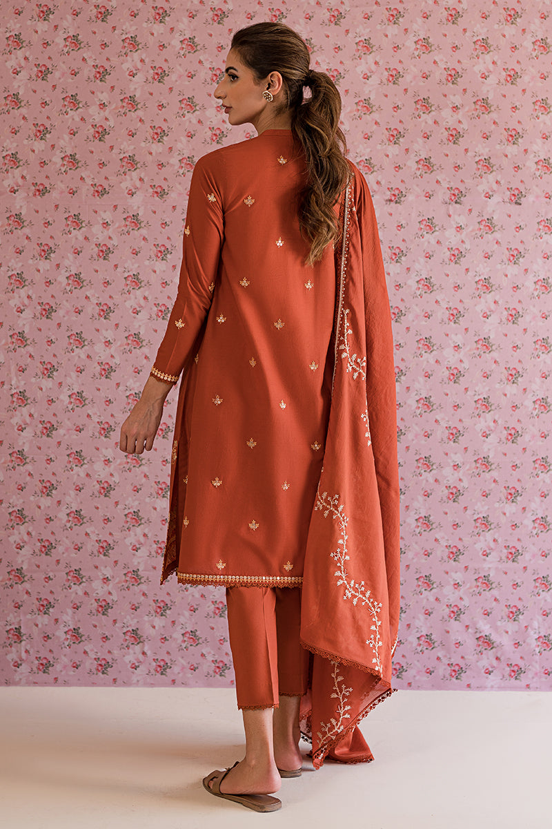 MISTY MELLOW 3-Piece Embroidered Lawn Suit for Women - Floral Design Summer Outfit for Casual Wear, Parties & Special Occasions
