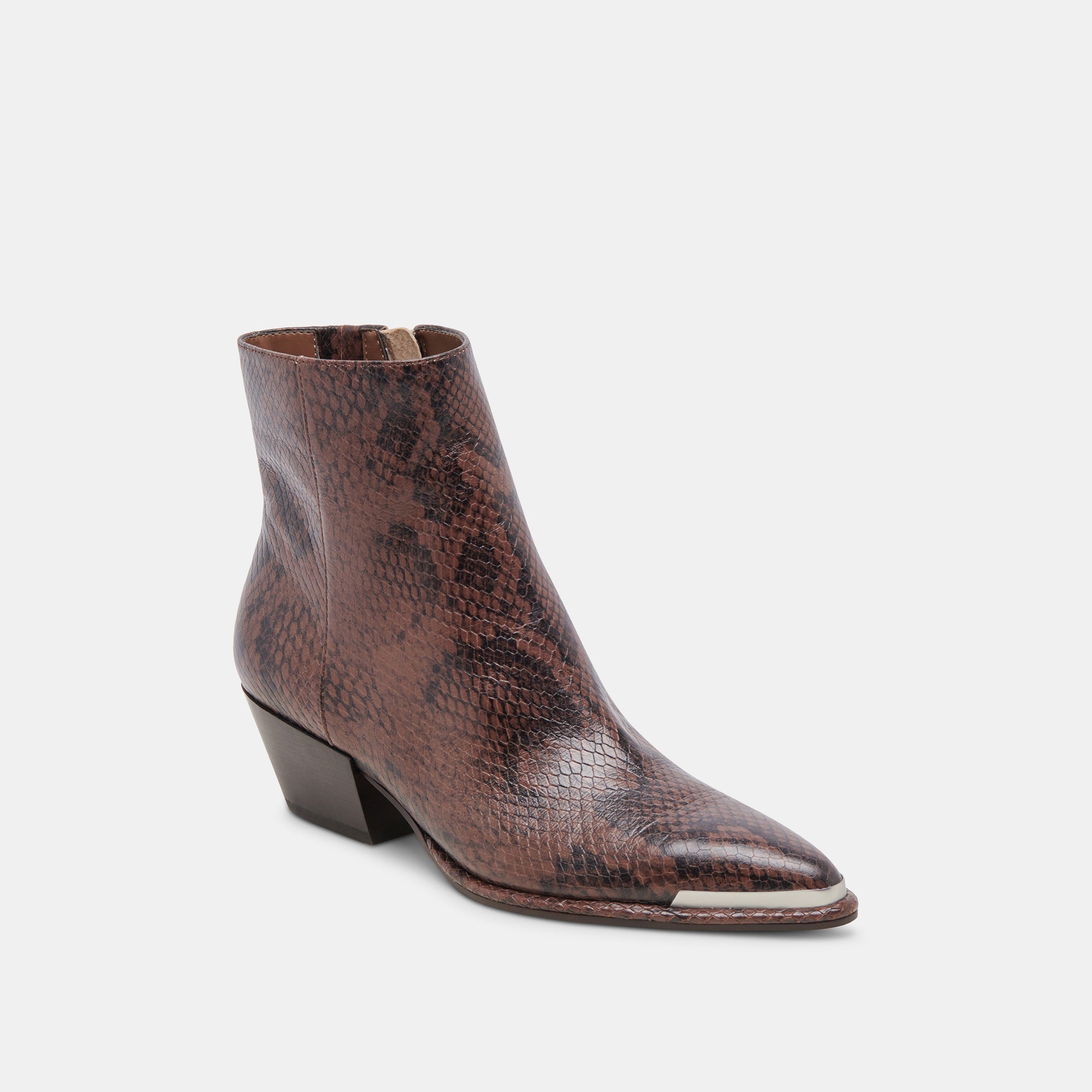 NONAH Women's Snake Embossed Booties - Stylish & Comfortable Ankle Boots for Fall & Winter Fashion | Perfect for Casual Outfits, Office Wear & Night Out