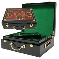 Premium 500-Capacity Wooden Poker Chip Case with High Gloss Finish - Perfect for Casino Nights, Poker Tournaments & Home Game Storage