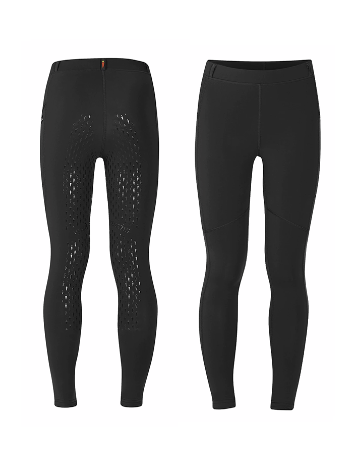 Kerrits 60524 Kids Ice Fil Performance Riding Tights - Black | Equestrian Riding Pants for Girls & Boys | Perfect for Horseback Riding Lessons & Competitions